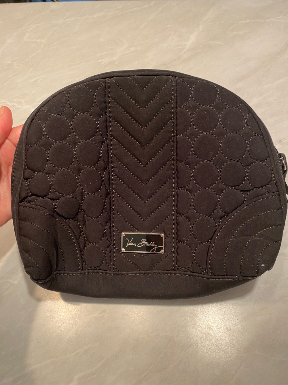 Vera Bradley Black Quilted Signature Cosmetic Case